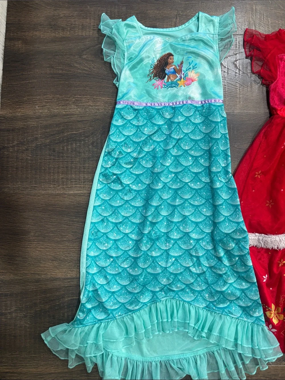 Girls Character Dress Lot - night gowns Disney Prints (Red, Teal, Purple, Pink) - Picture 2 of 6